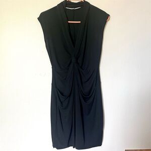 Monteau Los Angeles Women's M Black Knot Front V-Neck Sleeveless Dress